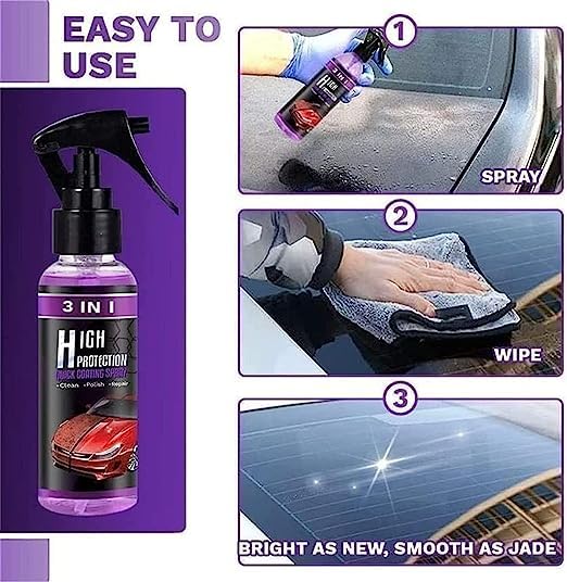 Premium Quality 3 In 1 High Protection Quick Car Coating Spray | Buy 1 Get 1 Free🔥 (Pack Of 2)