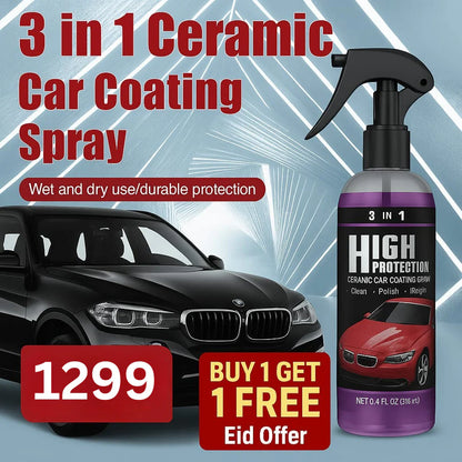 Premium Quality 3 In 1 High Protection Quick Car Coating Spray | Buy 1 Get 1 Free🔥 (Pack Of 2)