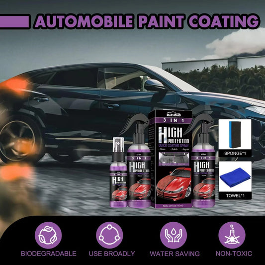 Premium Quality 3 In 1 High Protection Quick Car Coating Spray | Buy 1 Get 1 Free🔥 (Pack Of 2)